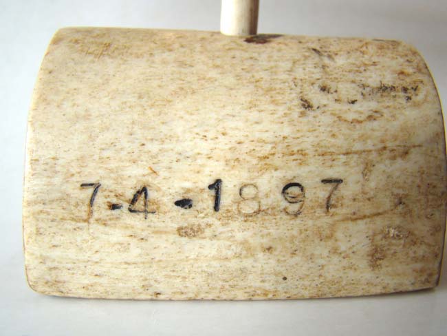 A wonderful carved whalebone depiction of a sperm whale dated July 4, 1897 — image 3